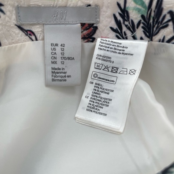 H&M Jacquard A Line Floral Print Skirt Women Size 12 US - Picture 6 of 6